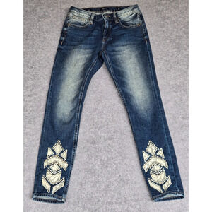 Miss Me Women's Jeans Size 26 Ankle Skinny Embellished Faded Low Rise 26.5X26